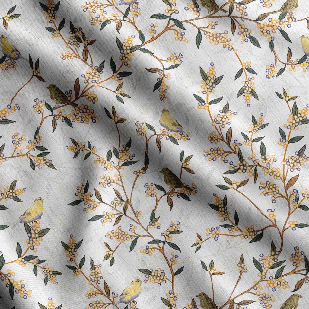 Soimoi Bird & Flowers  Print  Cotton Cambric Quilting Fabric Sold by The Yard 42 Inch Wide Medium Weight Cotton Fabric Sewing  Supplies