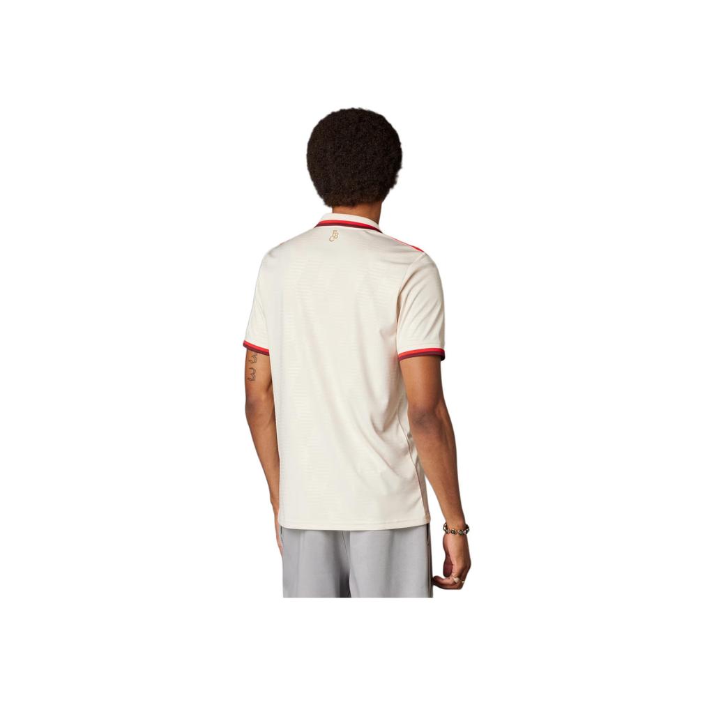 Adidas Оригинальная футболка SS24 24/25, третья футболка FC Bayern Series Letter, повседневная футболка с коротким рукавом в стиле ретро, мужская, бежевая, IZ3129