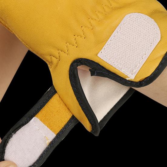 1 Pair Welding Protective Gloves Hand Protection Fake Sheepskin Work Gloves Anti-Slip Adjustable Wrist Opening Safety Gloves