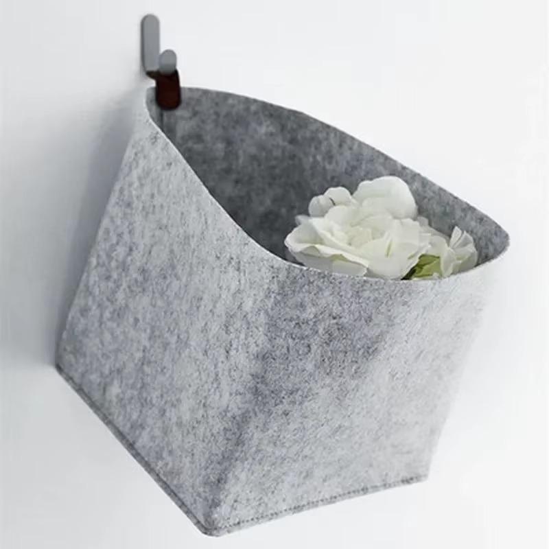 Minimalist Solid Colro Nordic Style Solid Color Felt Storage Basket Home Personalized Dormitory Bedroom Miscellaneous Boxes
