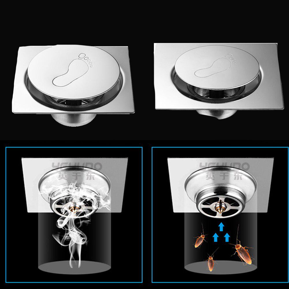 Shower Hotel Easy Clean Bathroom Bouncing Durable Waste Cover Floor Drain Deodorant Silver Pedal