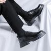 British Style Fashion Business Black Small Leather Shoes Ins Style Men's Japanese Style Retro Student Big Head Shoes Trend 66223-R