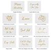 Simple Design Wedding Party Gold Stamping White Greeting Card Handwriting Message Cards Thank You