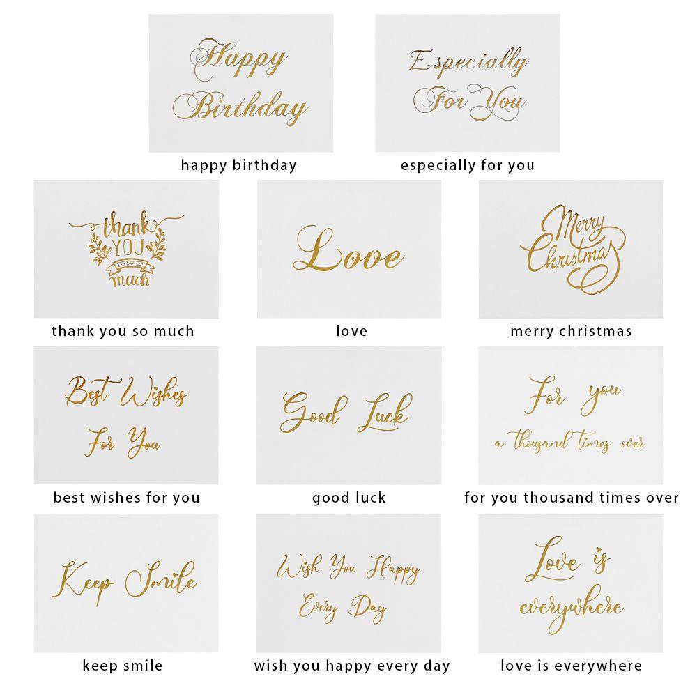 Simple Design Wedding Party Gold Stamping White Greeting Card Handwriting Message Cards Thank You