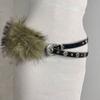 Spicy Girl Style Furry Waistband Y2K Plush Waist Belt Fashion Leather Fur Belt  Daily