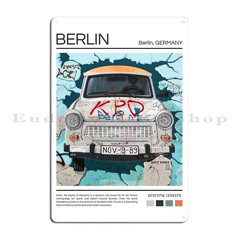Berlin Germany Photography Metal Sign Home Garage Bar Garage Designing Tin Sign Poster