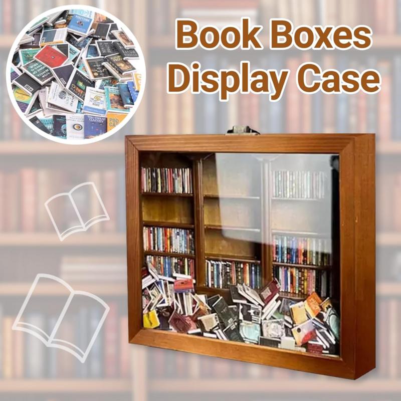 Miniature Bookshelf Ornament Stress Relieving Miniature Book Boxes Display Shelf Deformation Resistance Stylish for Bookstore
