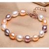 Fashion Purple Pearl Bracelet for Women Crystal Beads Pink Pearls Adjustable Size Bracelet Nice Jewelry Gifts
