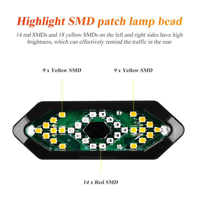 Велосипедный задний фонарь-индикатор водонепроницаемый USB перезаряжаемый беспроводной пульт дистанционного управления поворотник