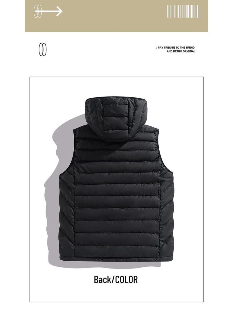 Мужской легкий теплый хлопковый жилет без рукавов - Модный стиль, Осень/Зима 2025