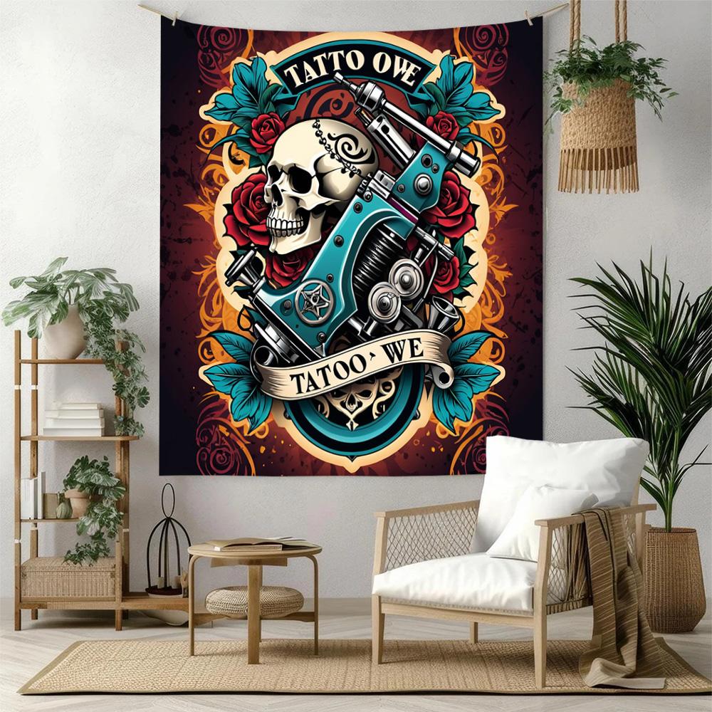 Tattoo Style Wall Decor Tapestry Art For Pet Memorial Birthdaywedding Party Backdrop Family Gift