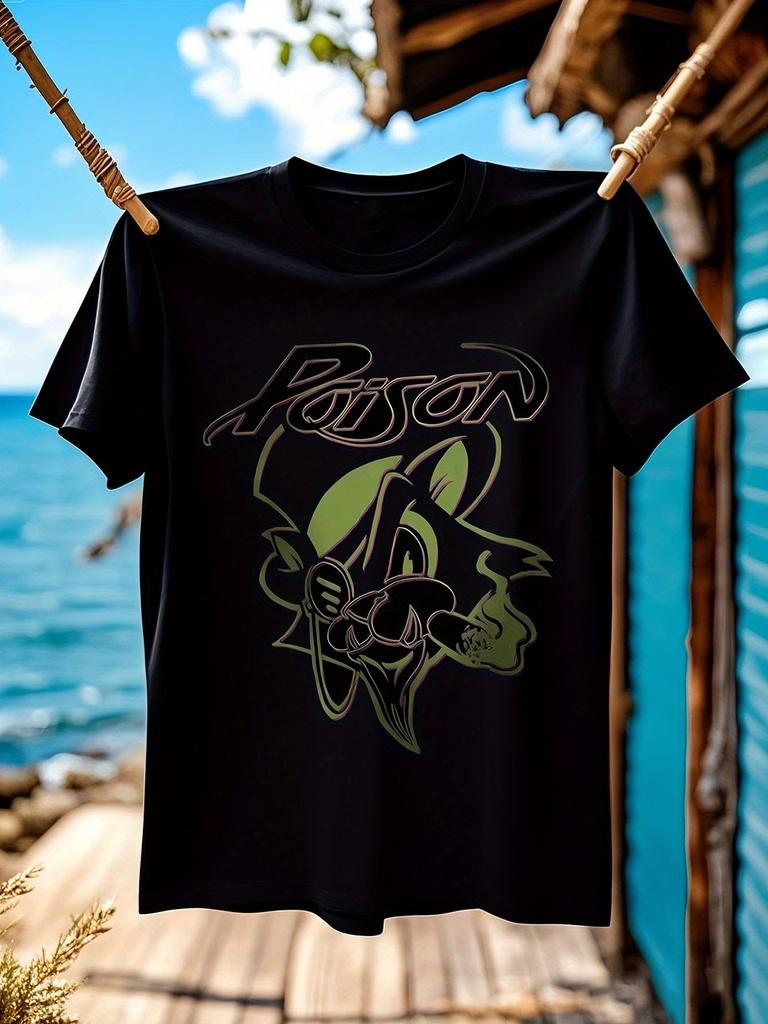 Poison Cat Licensed Rock N Roll Band Graphic Tshirt Black...