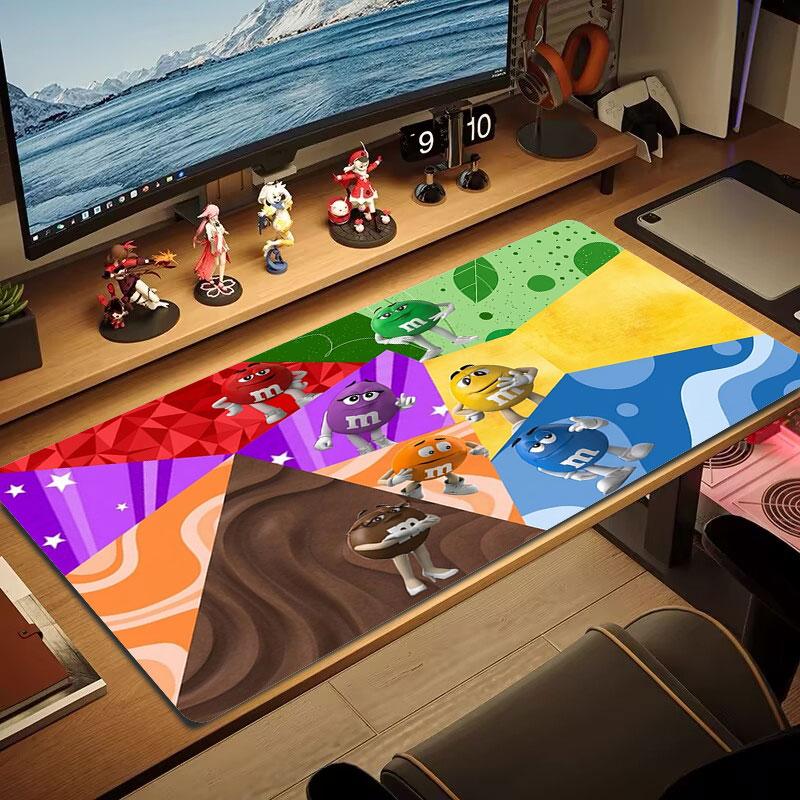 M&M's Large Size Mouse Pad Large Gaming Table Cushion Non-slip Laptop Tablet Big Mousepad XXL Mat Mini PC Playmat With Lock edge