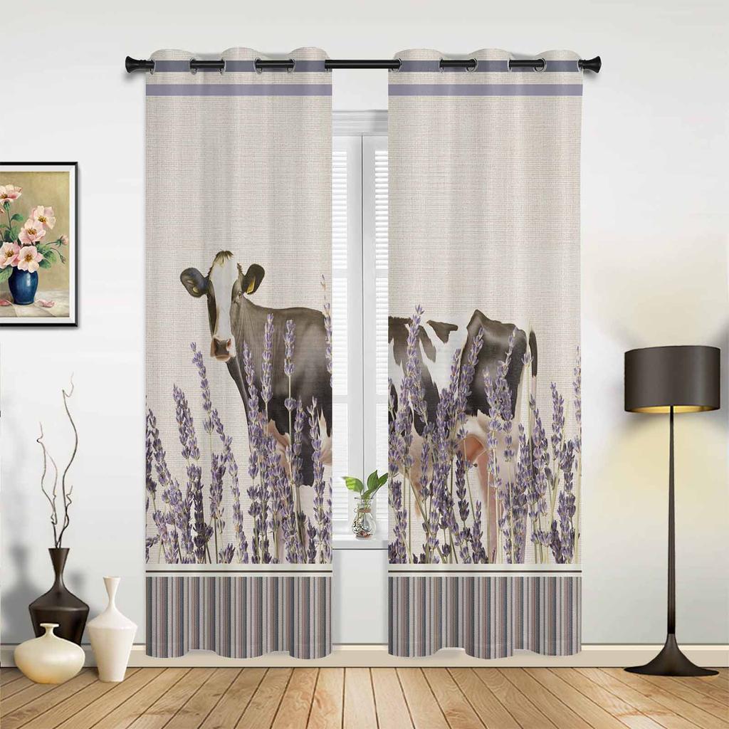 Watercolor Flowers Leaves Vintage Window Curtains for Living Room Luxury Bedroom Curtain Kitchen Blinds Drapes Curtains