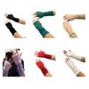 Y2K Fingerless Gloves for Women Fashion Knitting Arm Sleeves Decorative Gloves for Teens Girl Casual Plush Hand Gloves