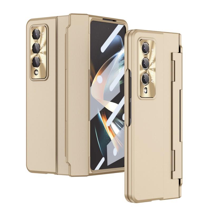 Galaxy Z Fold4 Case With Tempered Glass Screen Protector Full Coverage Shockproof PC Cover Kickstand