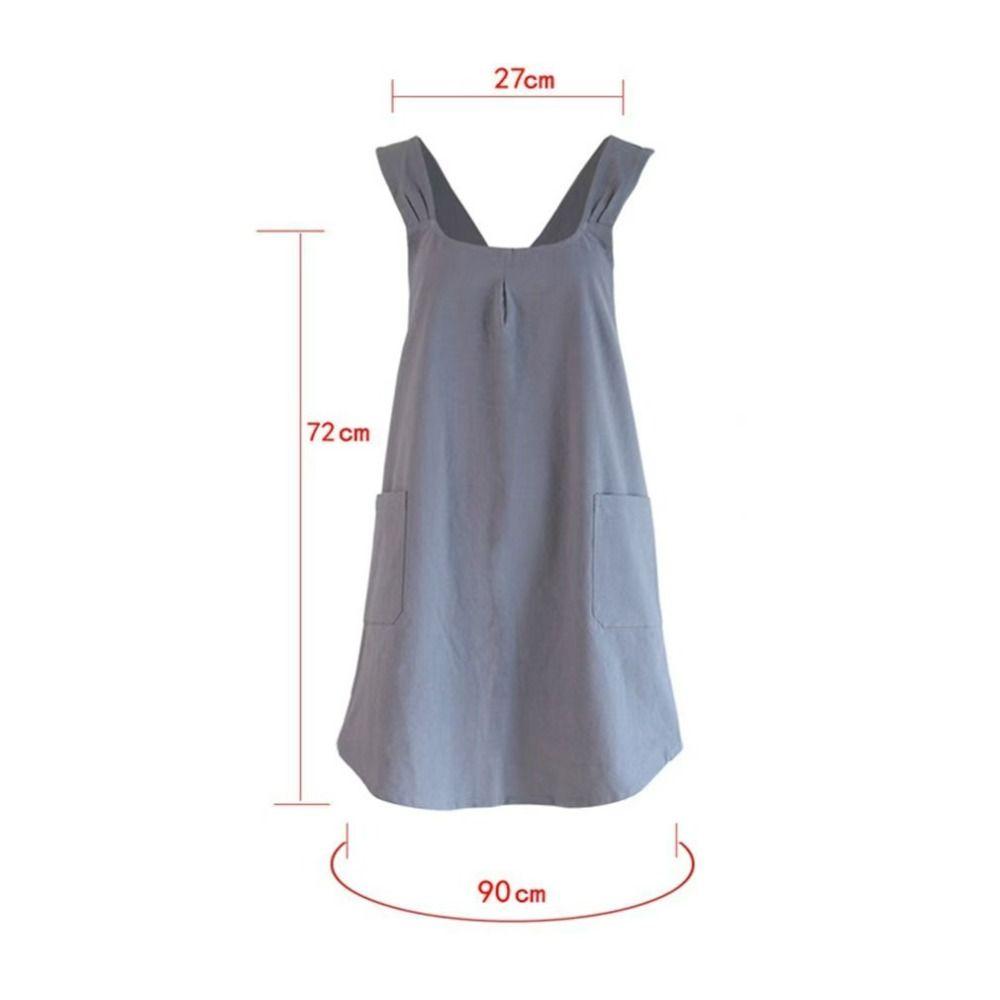 Cotton Linen Baking Cooking Aprons Solid Color Work Clothes Cross Back Apron Kitchen Accessories