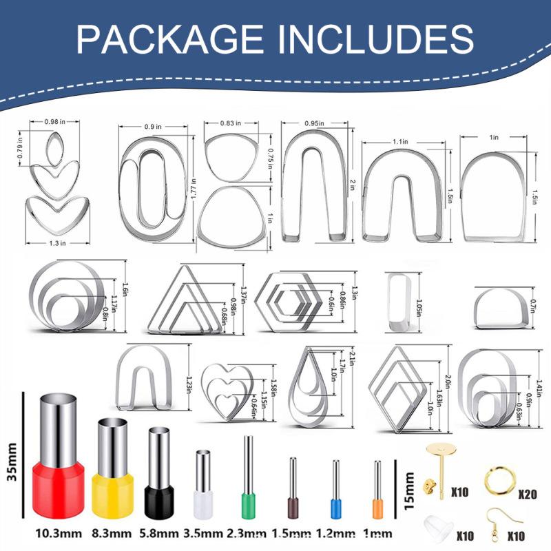 126 шт., серьги «сделай сам», модель 430, набор фрез из нержавеющей стали, аксессуары для сережек для полимерной глины