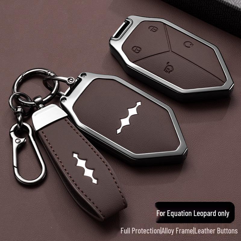 Ключница Equation Leopard 5: Пять Леопардов Алюминиевый Сплав с Оболочкой из Козьей Кожи Полное Покрытие Пряжка Новая Модель для Мужчин