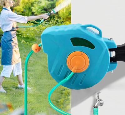 Kurflo Wall Garden Hose Reel Автоматическая катушка для шланга с насадкой Катушка для шланга с вращающимся кронштейном Широкий диапазон углов Садовый шланг Шланг для полива