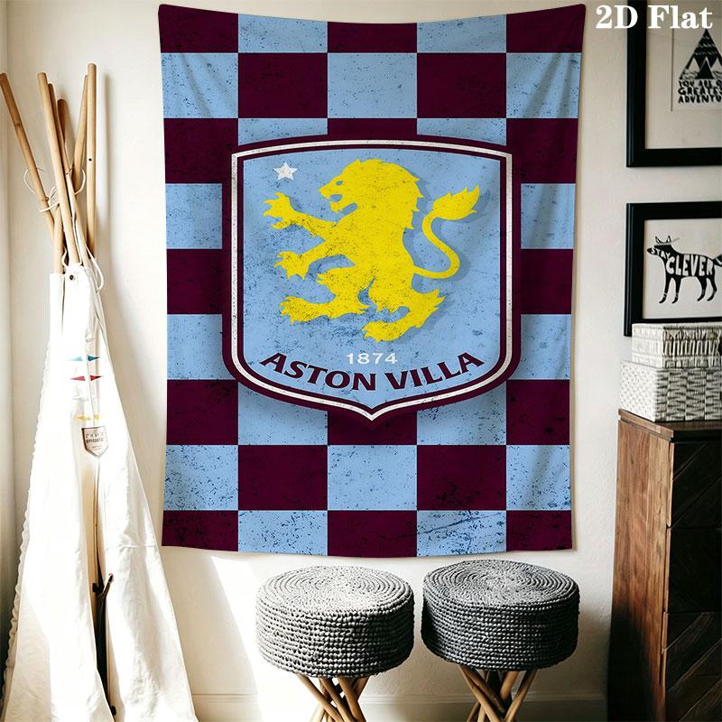 Aston Villa logo Wall Hanging Printed Fabric Blanket Decorative Tapestries for Bedroom Living Room Home Decor