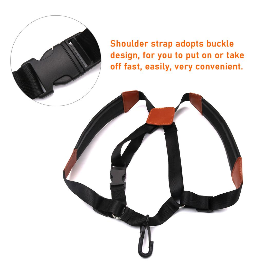 Saxophone Strap Sax Shoulder Strap Adjustable Padded Leather Strap for Soprano Alto Baritone