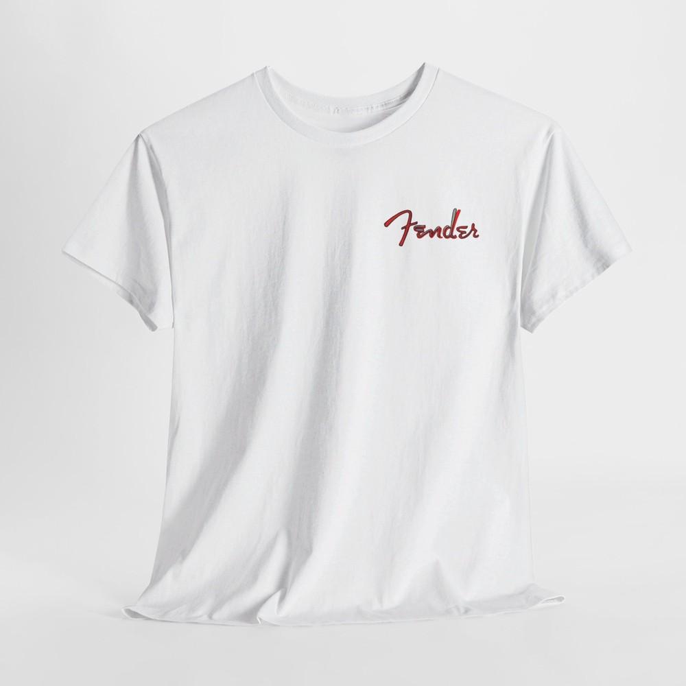 Винтажная хлопковая футболка с гитарой Fender, унисекс