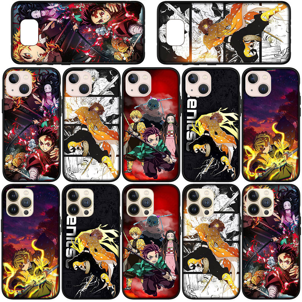 Чехол для телефона Samsung Galaxy S25 S24 S23 iPhone 16 15 Xiaomi Redmi Note 14 13 12 16E 11 Pro Max OPPO Moto Huawei Demon Slayer Agatsuma Zenitsu Cover