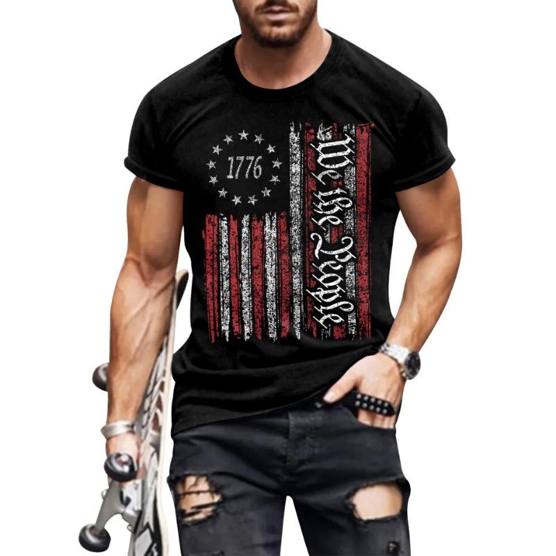 Летняя мужская футболка с принтом национального флага, круглый вырез, короткий рукав, повседневная свободная рубашка с коротким рукавом, футболки мужские