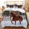 Комплект пододеяльника с лошадьми Западный ковбойский деревенский фермерский постельный комплект Дикие сельскохозяйственные животные Лошади Пододеяльник Размер Твин Фул Куин