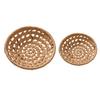Japanese Hand-Woven Hollow Fruit Snack Storage Basket Rattan Bread Basket Food Serving Platter Tray for Dinner Parties Breakfast
