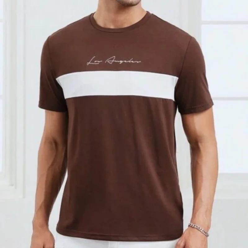 Летняя мужская футболка с 3D-принтом, спортивная, минималистичный дизайн с коротким рукавом