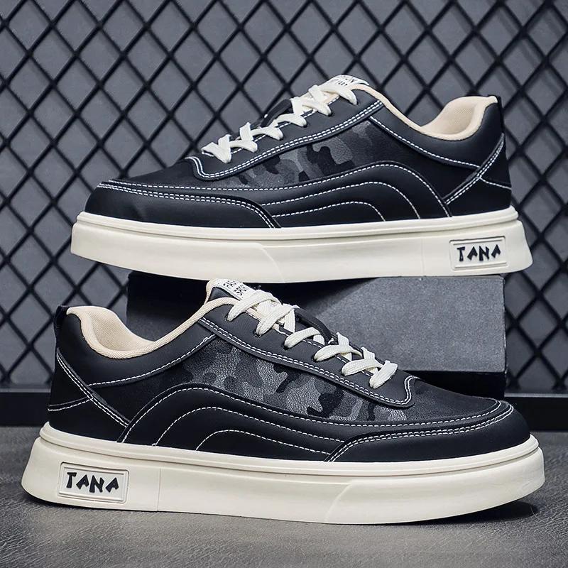 Мужские черные кроссовки летняя мода дышащие обувь для скейтборда мужская уличная повседневная обувь на плоской вулканизированной подошве Tenis Masculino