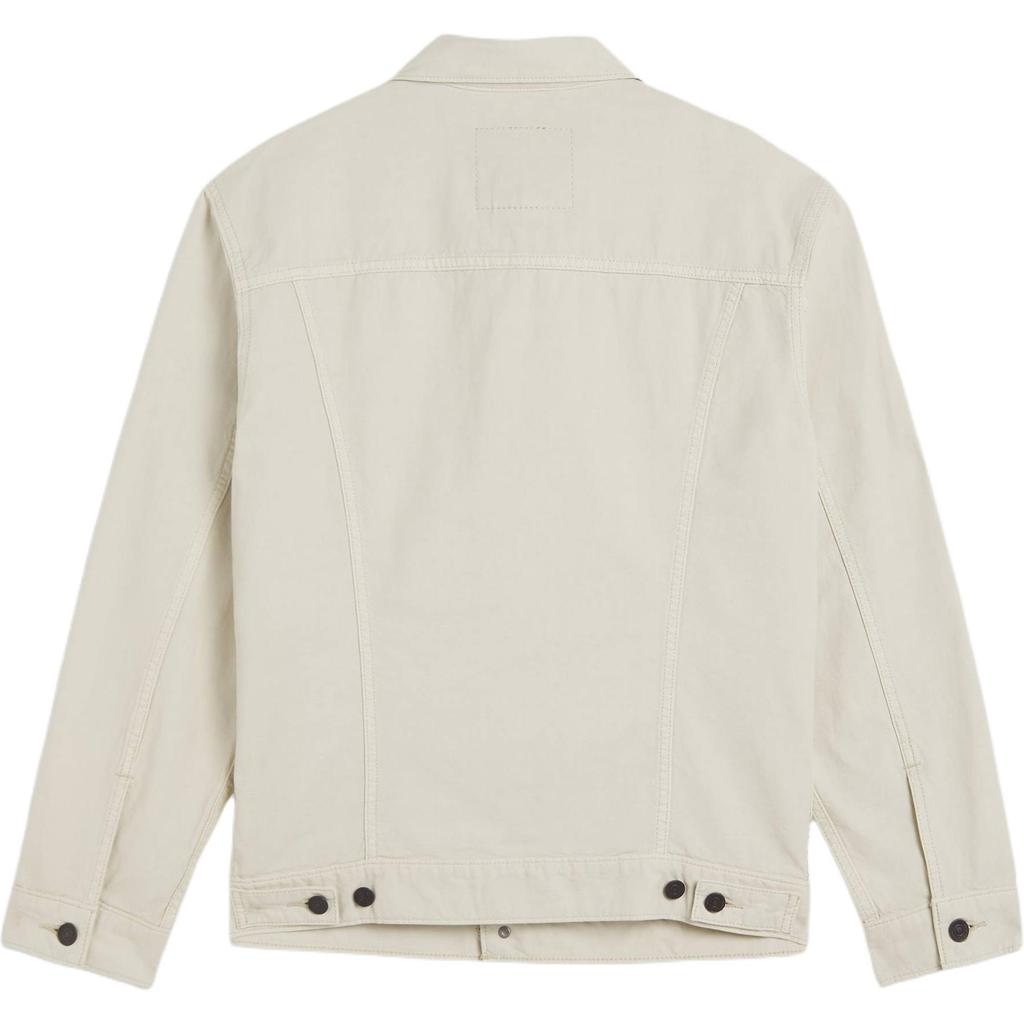 Куртка Levis SS25 из льна и денима, свободного кроя, с заостренным воротником, с логотипом на переднем кармане, мужская, белая A5782-0063