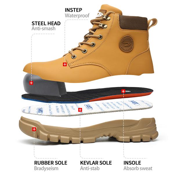 Labor Insurance Shoes Men's Waterproof Oil Abrasion-resistant Non-slip Work Shoes Steel-toed Shoes Safety Shoes Work Boots