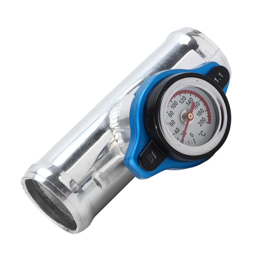 38мм 1,5 дюйма Врезной патрубок радиатора Алюминиевый с датчиком температуры для двигателя