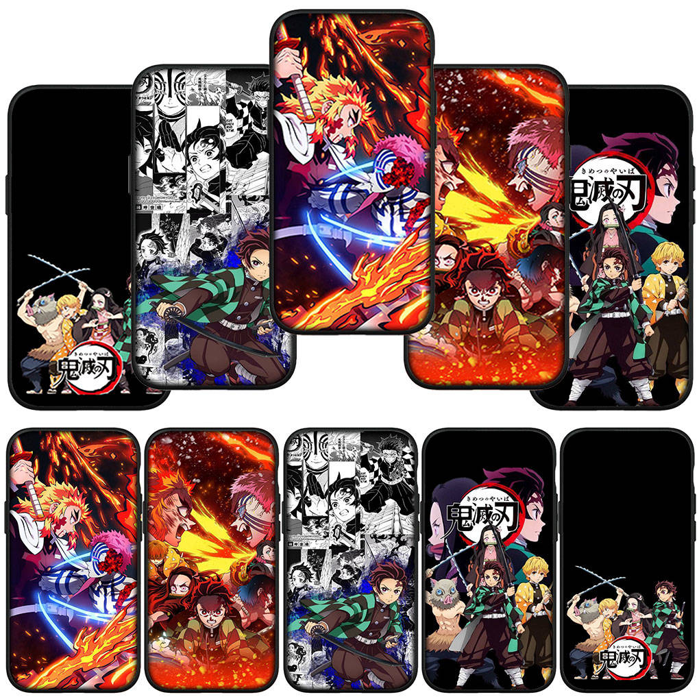 Чехол для телефона Samsung Galaxy S25 S24 S23 iPhone 16 15 Xiaomi Redmi Note 14 13 12 16E 11 Pro Max OPPO Moto Huawei Kamado Tanjirou Demon Slayer Cartoon