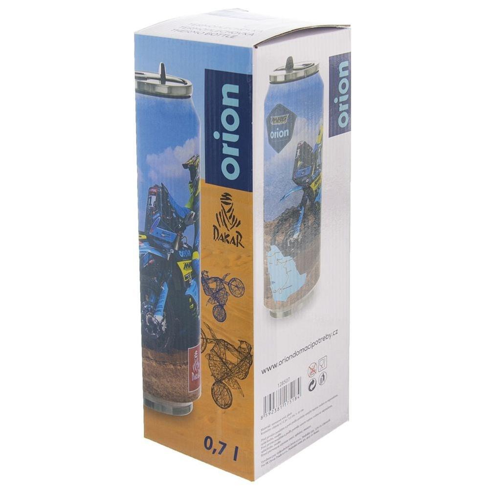 Orion Stainless Steel Vacuum Insulated Can-Shaped Thermal Mug with Dakar Rally Motif 700 ml