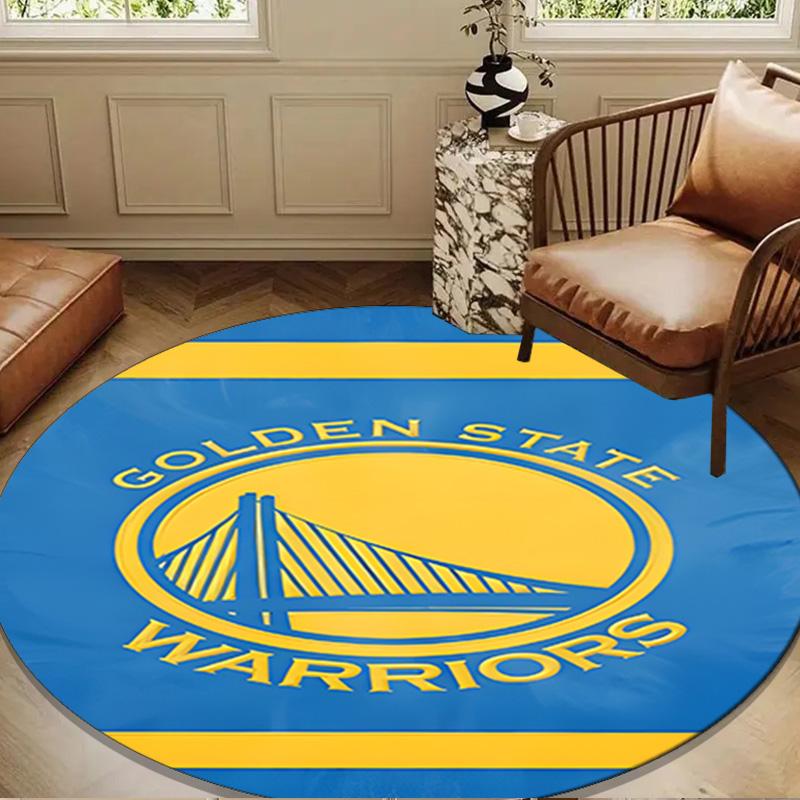 Golden State Warriors Logo Round mat, Anti-slip Circle Carpet Chair rug For livingroom,Bedroom, doormat home decor Gift Christmas Gifts