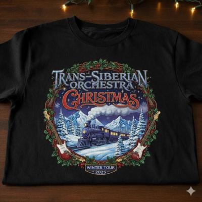 Trans-Siberian Orchestra Рождественский Вечер Зимний Тур Черная Футболка S-5XL HD973 Унисекс Футболка