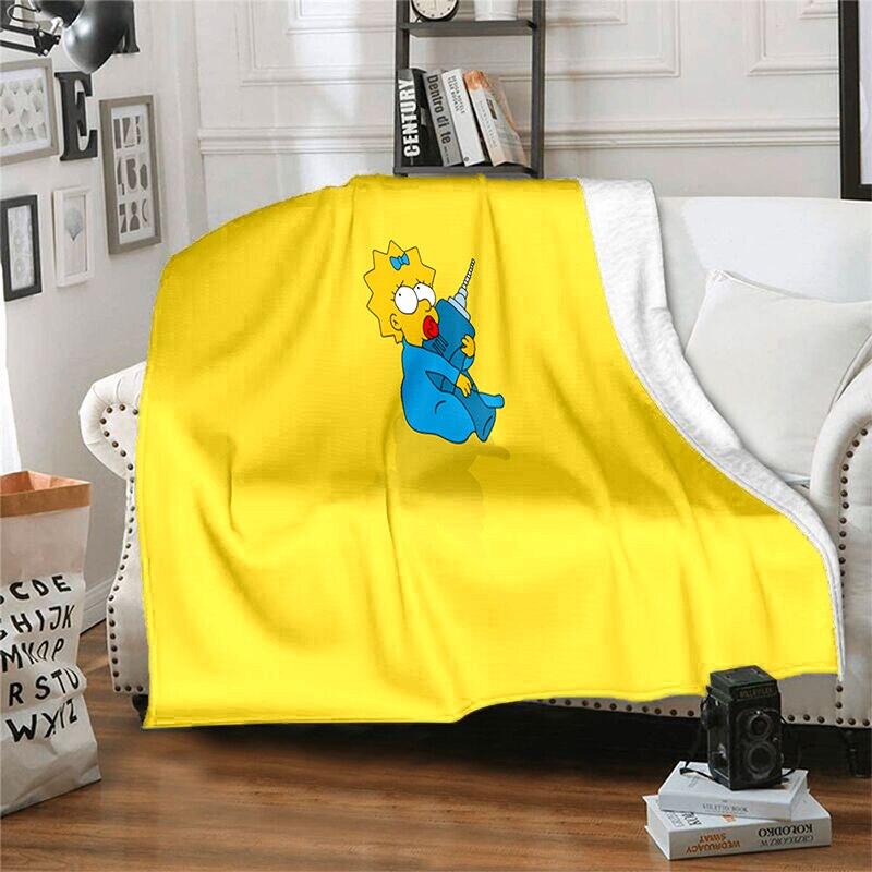 S-Симпсон Мягкий Плюшевый Диван-кровать Покрывало Мультяшное Современное Фланелевое Покрытие Одеяла Печатное Покрывало на Одеяло Подарок Пледы для Пикника