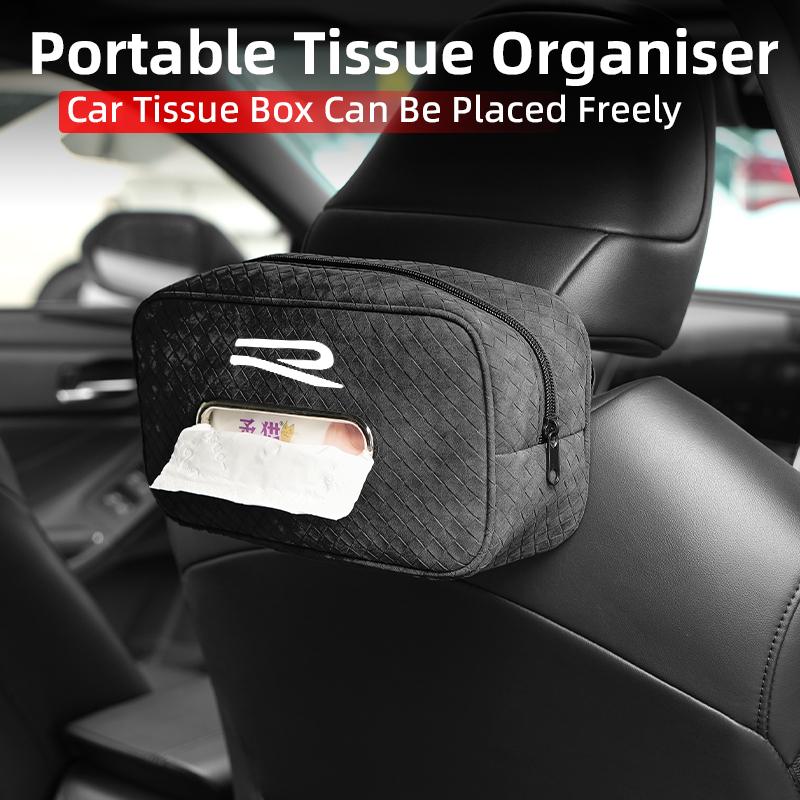 Car In-vehicle Larger size Leather Checkered Tissue Storage Box For VW R Scirocco Jetta Beetle Golf Passat Tiguan Sharan Touran xs8
