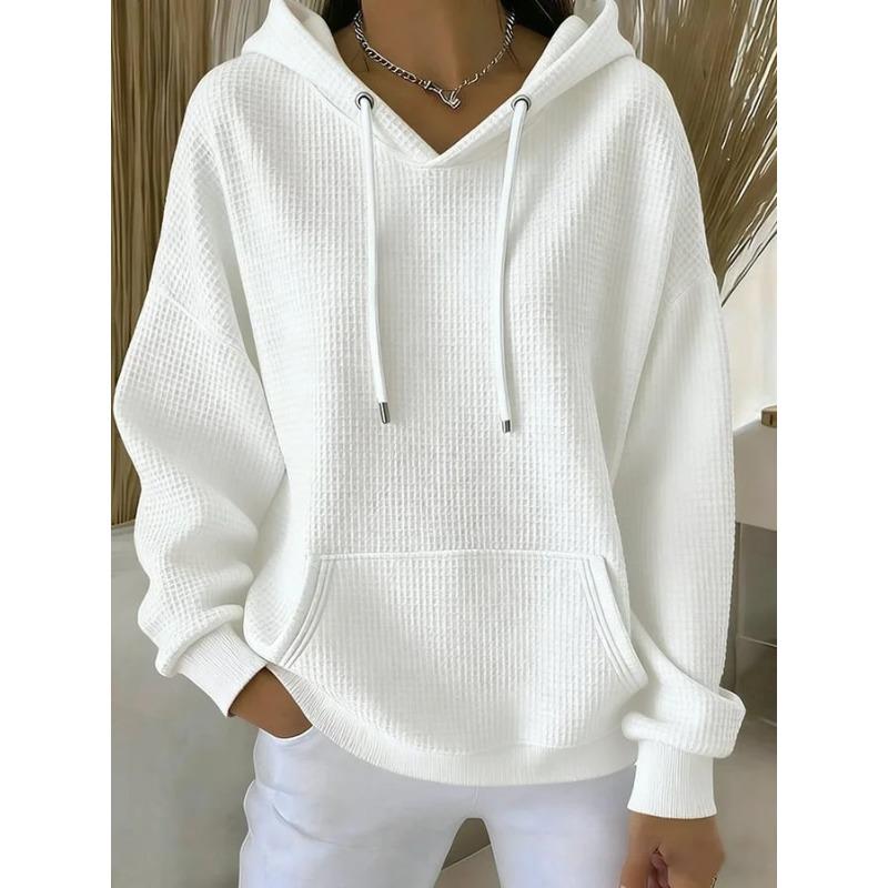 Women S Solid Color Hooded Long Sleeve Casual Sweatshirt