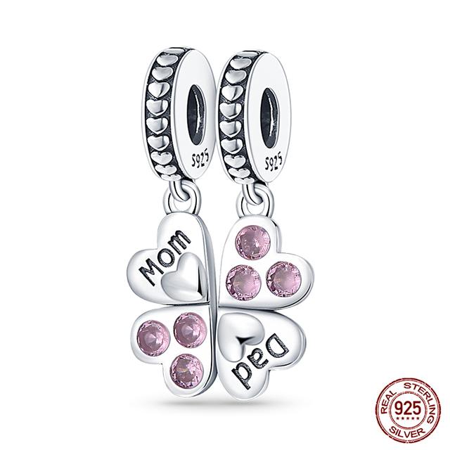2023 модные весенние счастливые четырехлистные клеверные серии из стерлингового серебра 925 пробы, подвески, бусины, подходят для модного браслета 925, ювелирные изделия своими руками