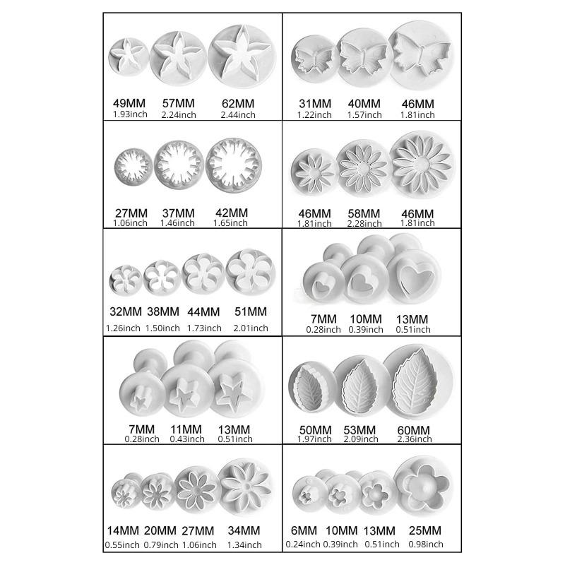 33 шт. плунжерный пластиковый резак для помадки Diy форма для печенья, инструменты для выпечки торта