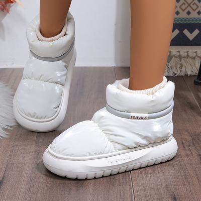 Непромокаемые мягкие плюшевые ботильоны, женские зимние нескользящие зимние ботинки на толстой подошве, женские удобные теплые ботинки на хлопковой подкладке