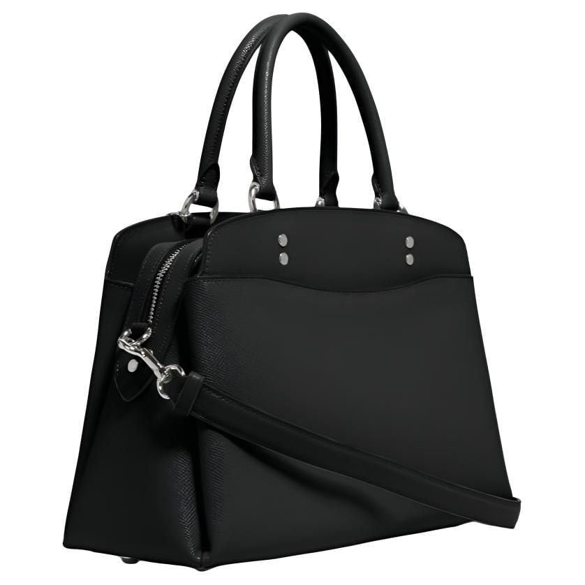 COACH Lillie Genuine Leather Shoulder Bag, Crossbody Bag, Handbag Large Women's Black CP508-BLACK