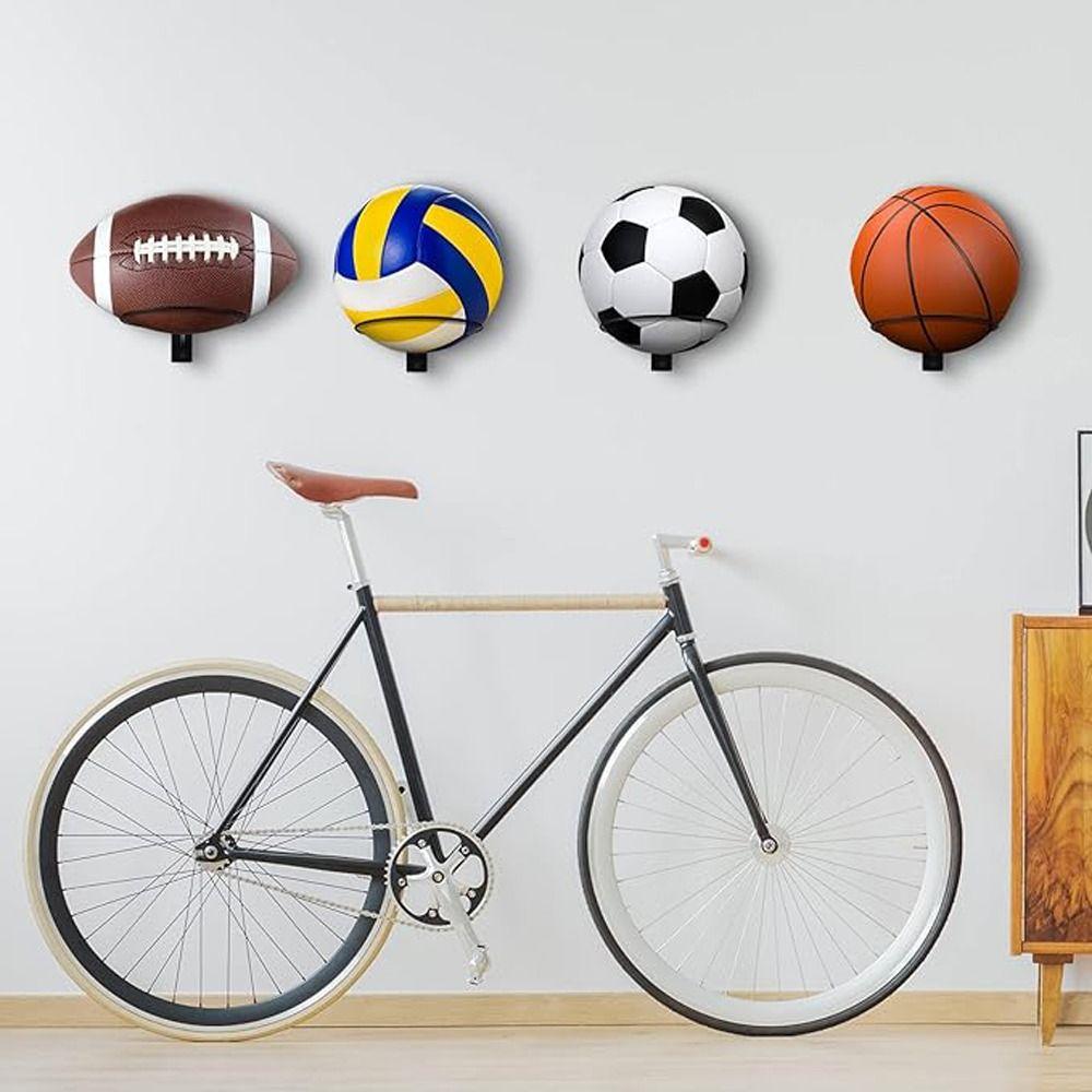 Wall Mounted Football Display Stand Wrought Iron Wall Ball Holders Basketball Rack Volleyballs
