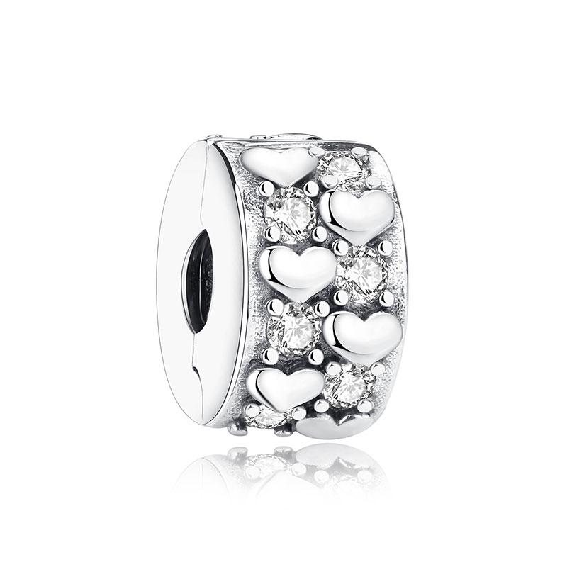 Оригинальные шармы из стерлингового серебра 925 пробы, медные шармы, подвески в виде сердечек любви, бусины, подходят для браслетов, ожерелий, женские, с цирконом, подарок на День святого Валентина
