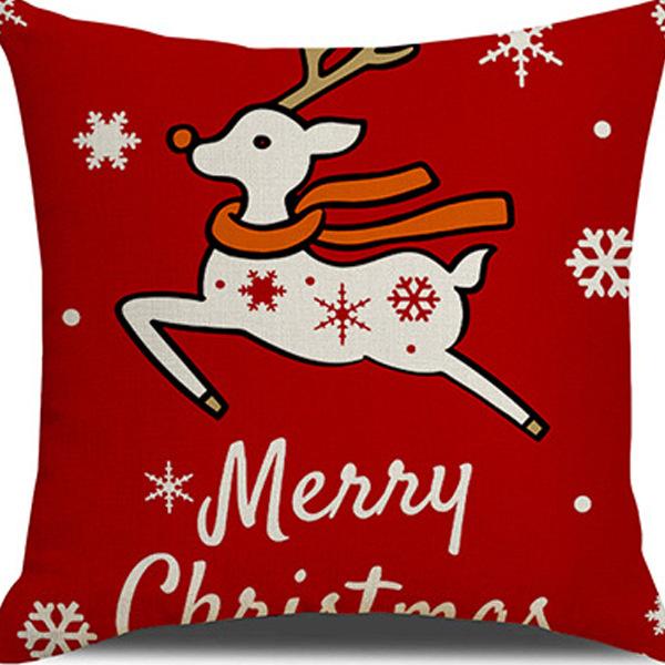 Наволочка на рождественскую тематику Рождественская наволочка из льна с принтом снеговика Высококачественная наволочка для автомобильной подушки